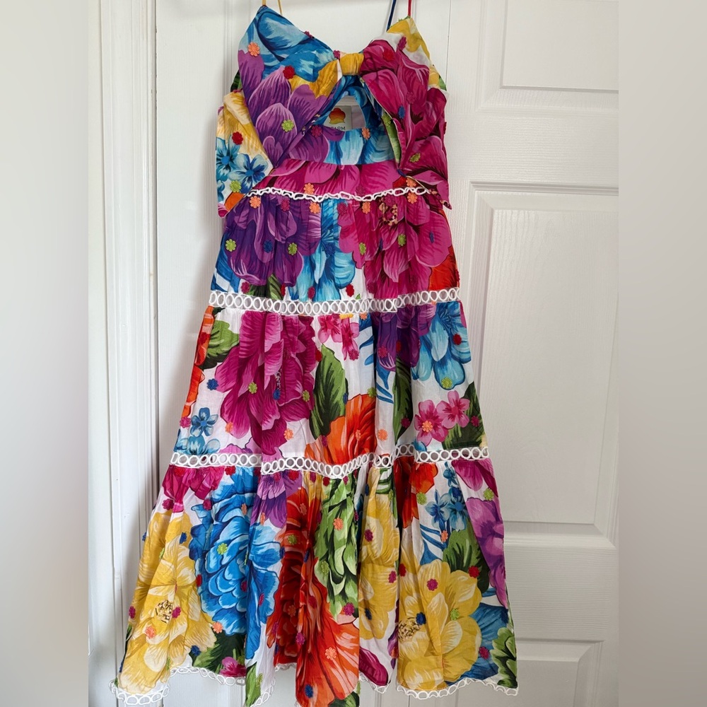FARM Rio Colorful Floral Midi Dress